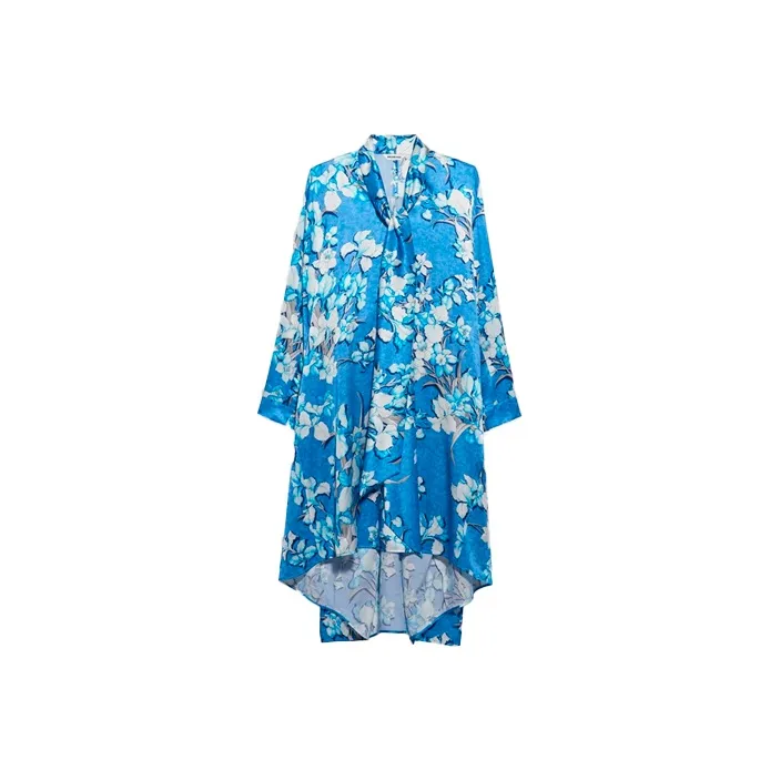 Balenciaga Long-Sleeved Dresses Women's Blue-0