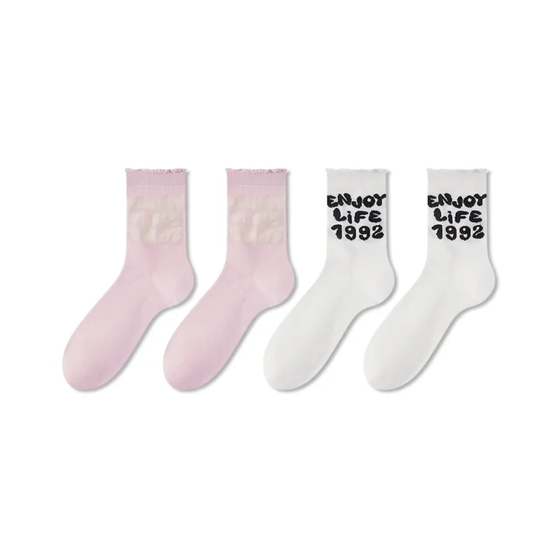 JIAZINI Mid Calf Socks Women's 4 Pack-6