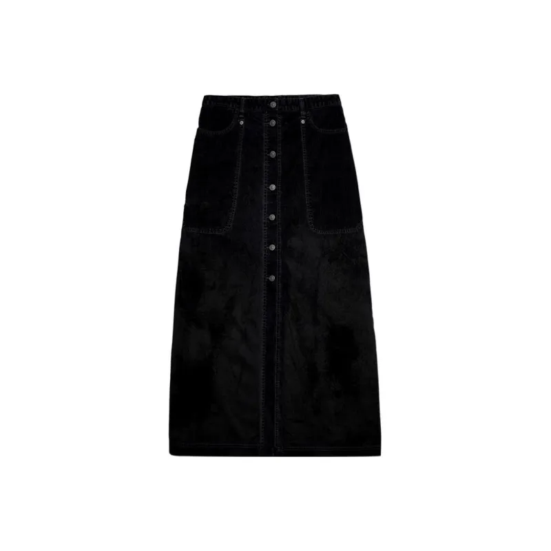 DIESEL Denim Long Skirts Women's Black-0