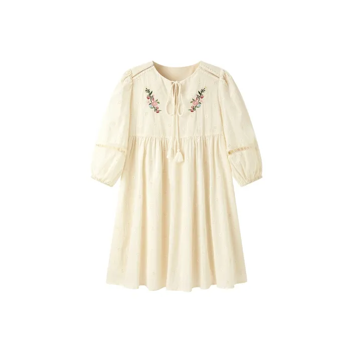 LEDIN Short Sleeved Dresses Women's Beige Yellow-0