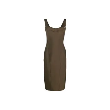 VERSACE Safety Pin detail Midi Dress