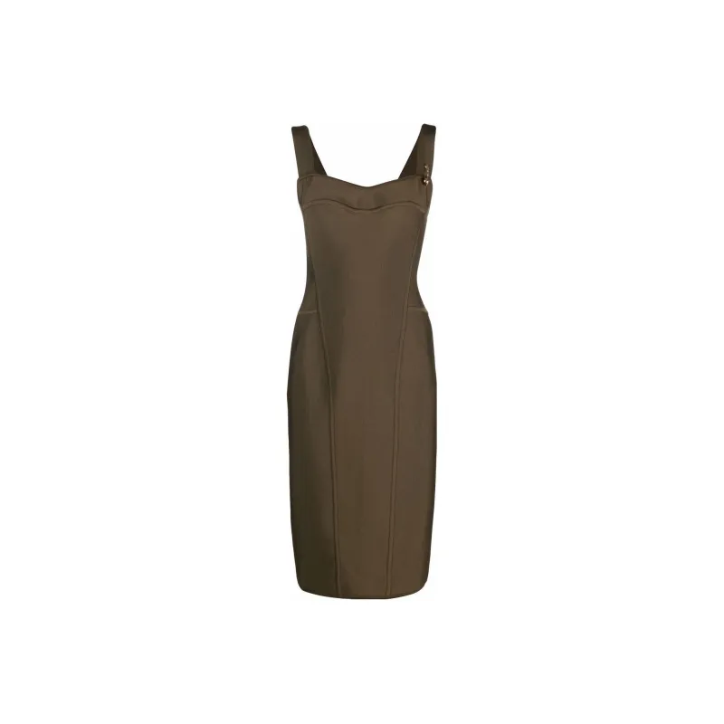VERSACE Safety Pin detail Midi Dress-0