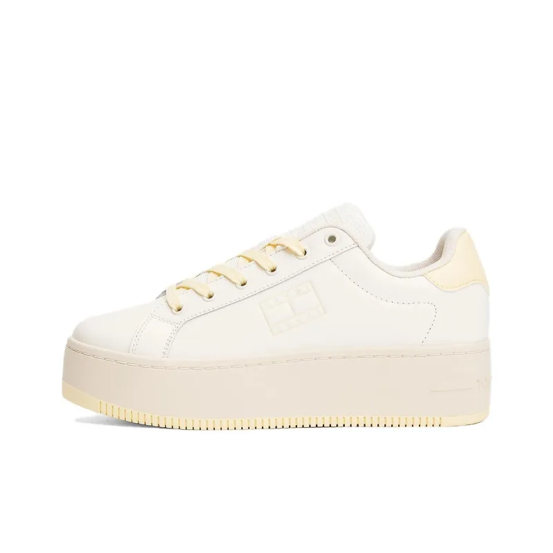 Tommy Hilfiger Trainers Low Top Skateboard Shoes Women's Beige Yellow-0