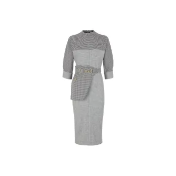 FENDI SS22 Long Sleeved Dresses Women's Gray