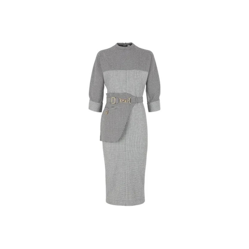 FENDI SS22 Long Sleeved Dresses Women's Gray-0