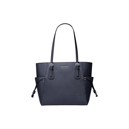 MICHAEL KORS Voyager Calfskin Tote Bag, Shopping Bag, Shoulder Bag Tubas Women's Marine Blue
