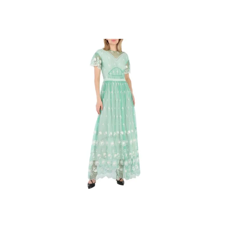 Burberry Short-Sleeved Dresses Women's Green-0