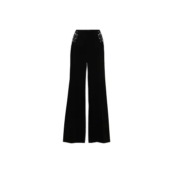 Stella McCartney Broderie-Anglaise Wide-Leg Tailored Trousers