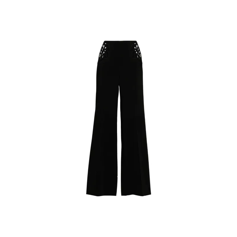 Stella McCartney Broderie Anglaise Wide Leg Tailored Trousers-0