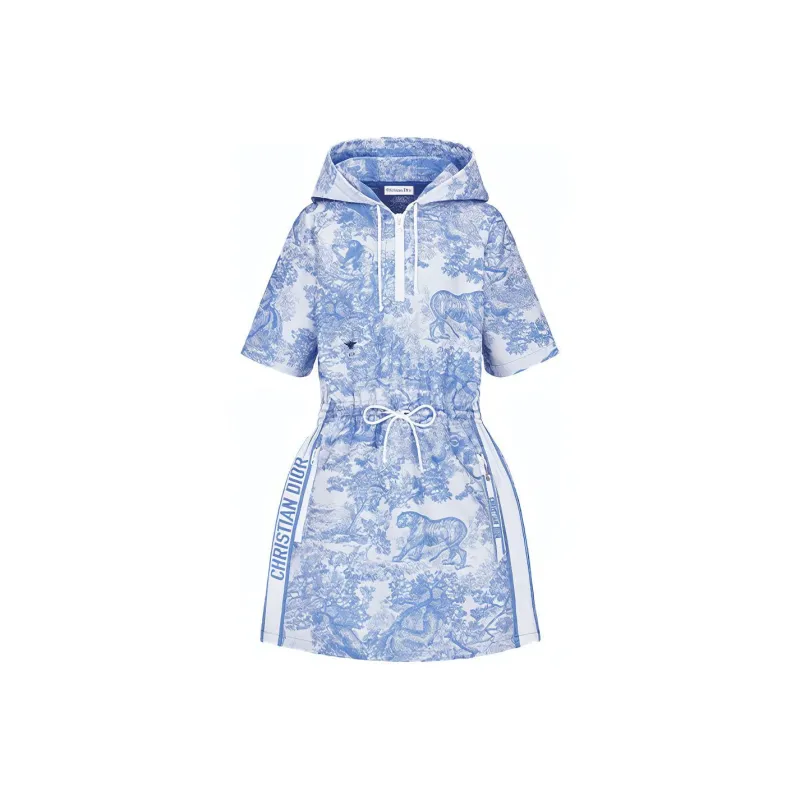 DIOR Dior Quarterly New Products SS22 Short Sleeved Dresses Women's Blue-0