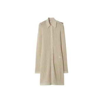 Burberry Long-Sleeved Dresses Women's Beige