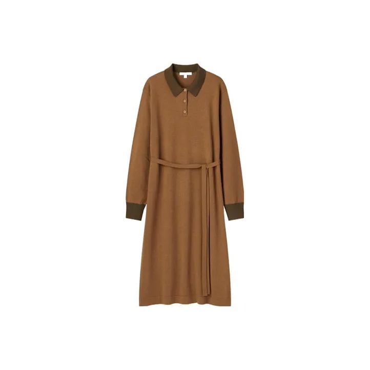 Marni X UNIQLO Marni Co-Branding Long-Sleeved Dresses Women's Brown-0