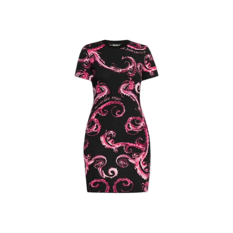 VERSACE JEANS Chromo Couture print Mini Dress-0