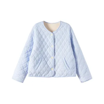 XUANSHU Puffer Jacket Women's Cream Blue