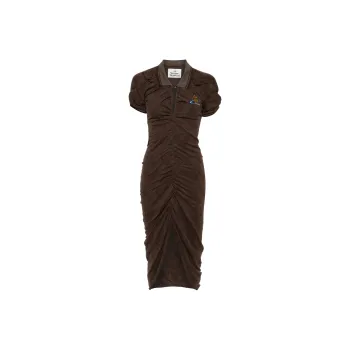 Vivienne Westwood Logo Embroidered Pulling Midi Dress