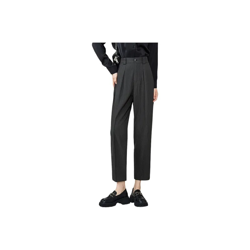 Late White Casual Pants Women's Dark Gray-0