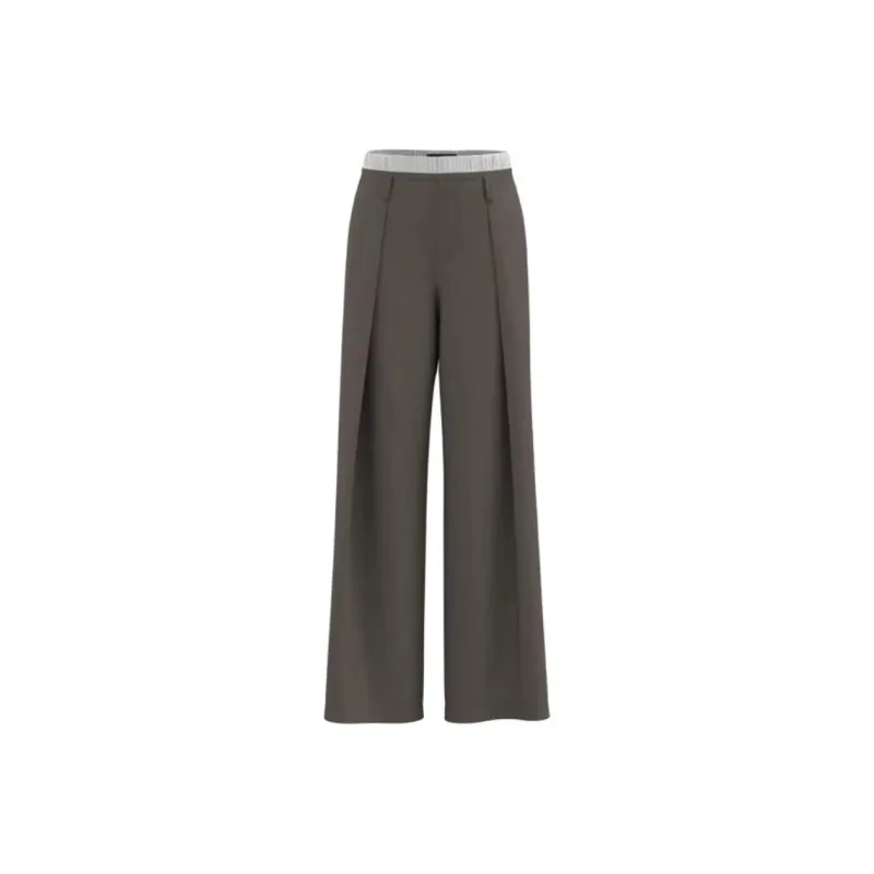 URBAN REVIVO Casual Pants Women's Khaki Brown-0