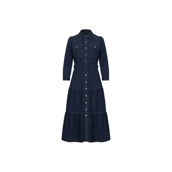 GOELIA Long Sleeved Dress Women's 75U Denim Blue