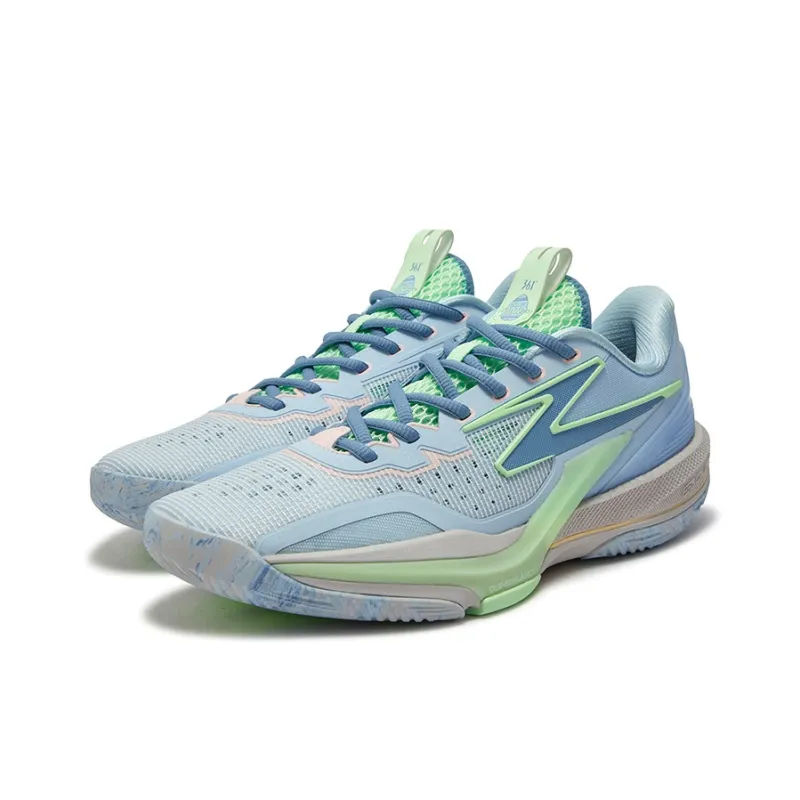 361° BIG3 6.0 Cushioning Coverage Abrasion Resistant Slip Resistant Low Top Basketball Shoes Men's Antique Gray Blue-2