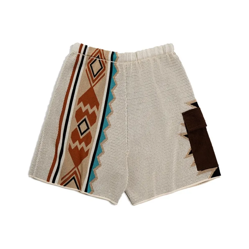 YOUSEKOO Casual Shorts Men Diamond Multicolor-1