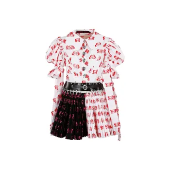 CHOPOVA LOWENA Abstract Printed Pleated Mini Dress
