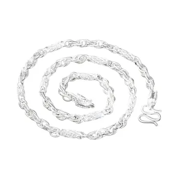 CUTE DAME Sterling Silver Necklaces Unisex Silver