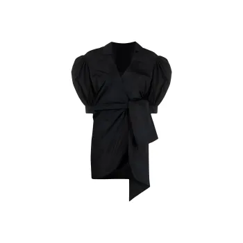 RED VALENTINO REDValentino V Neck Wrap Mini Shirt Dress