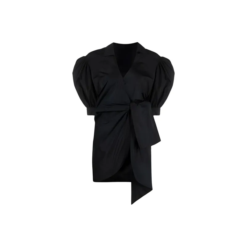 RED VALENTINO REDValentino V Neck Wrap Mini Shirt Dress-0