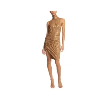 MICHAEL KORS Hand Embroidered Sequin Jersey Elliptical Dress