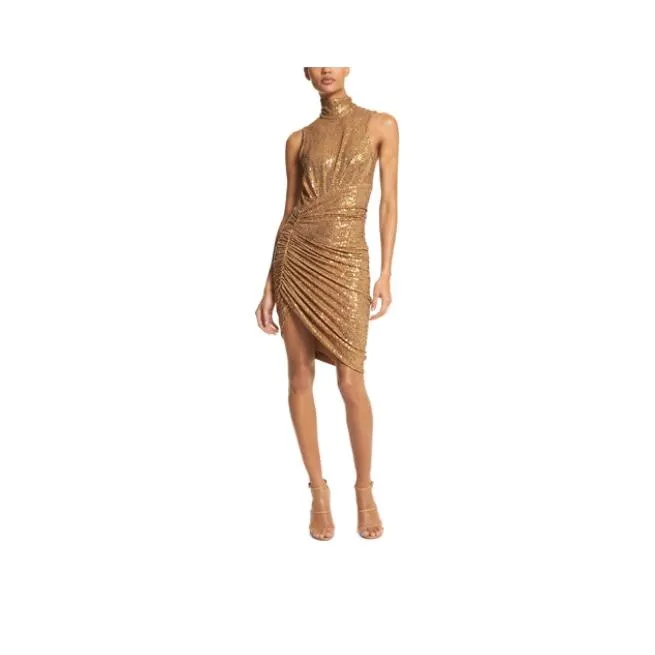 MICHAEL KORS Hand Embroidered Sequin Jersey Elliptical Dress-0