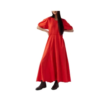 FREE PEOPLE Brentwood Maxi Short-Sleeved Dresses Women's Spicy Orange