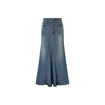 MOCO Denim Long Skirt Women's Denim Blue