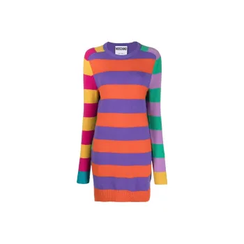 MOSCHINO Striped Cashmere Jumper Dress
