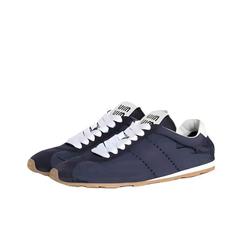 MIU MIU Plume Low Top Casual Shoes Women's Blue-3