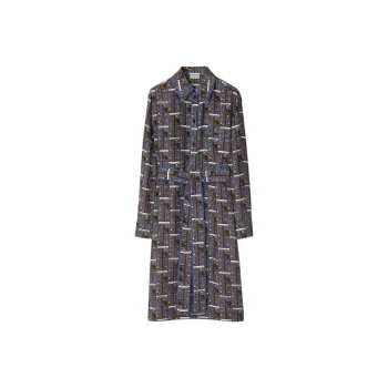 Burberry Long-Sleeved Dresses Women's Knight Blue