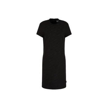 EMPORIO ARMANI EA7 SS24 Short Sleeved Dress Women's Black