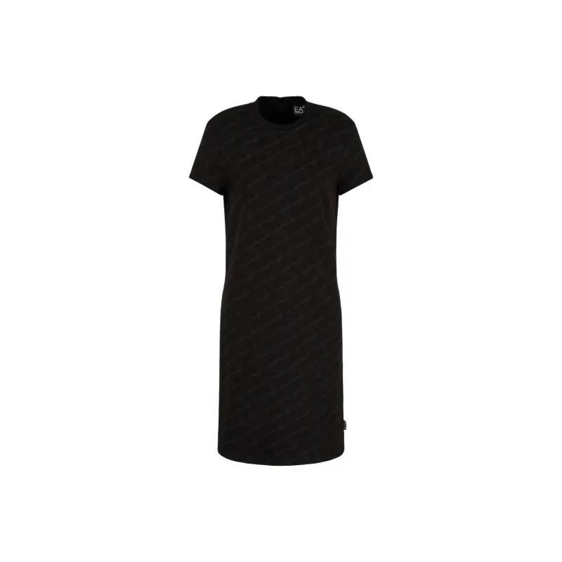EMPORIO ARMANI EA7 SS24 Short Sleeved Dress Women's Black-0