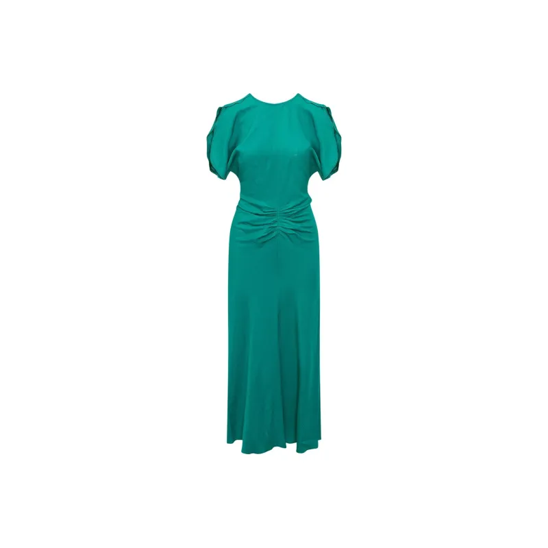 Victoria Beckham Gathered Waist Midi Dress-0