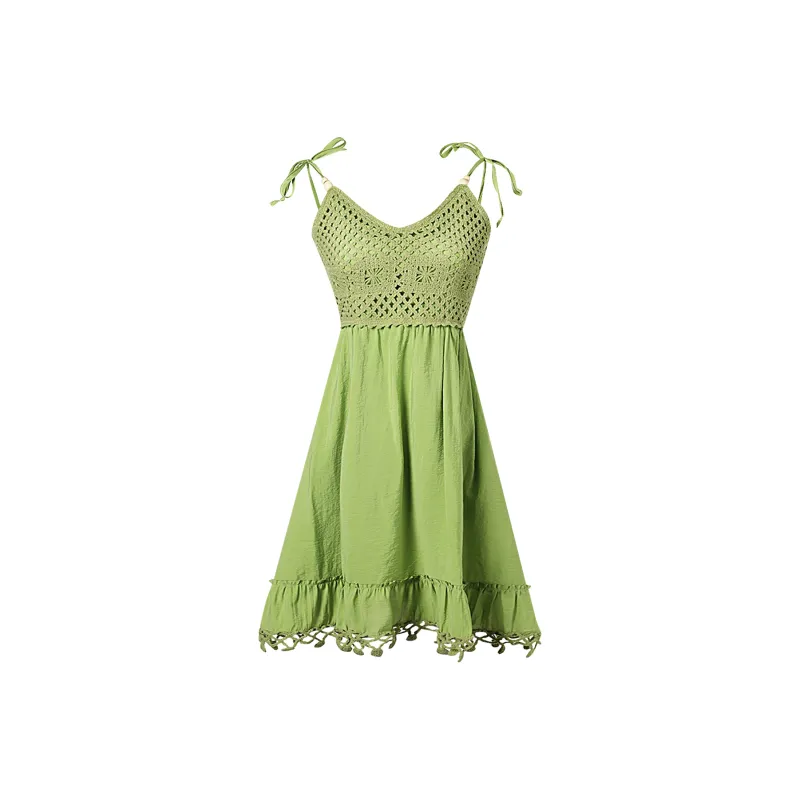 QYPRF Slip Dresses Women's Cropped Green-0