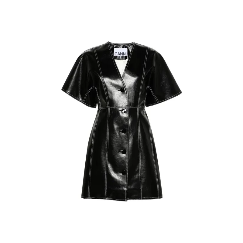 GANNI Dress From Faux Leather-0