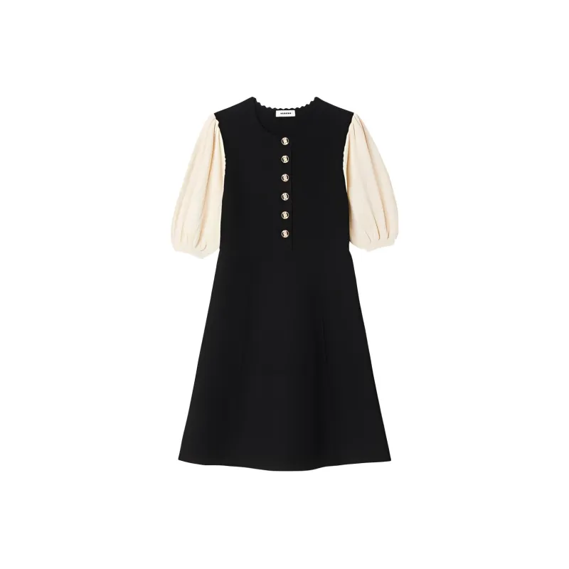 Sandro Short Sleeved Dresses Women's Black-0