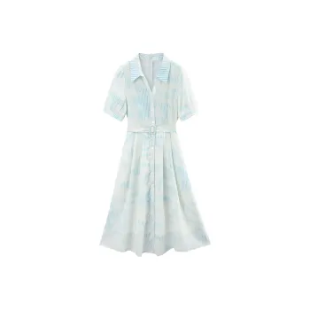 A Paradise For Awakening Short Sleeved Dress Women's Blue