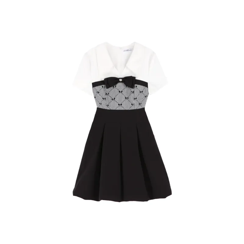PALGLG Short-Sleeved Dresses Women's Black/White-0