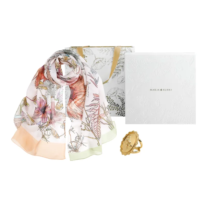 MARJAKURKI Silk Long Scarf Women's-1