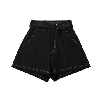 SOON FLOWER Casual Shorts Women's Black