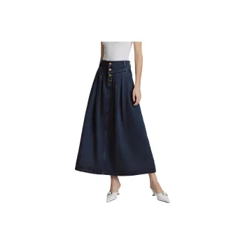 ELLE Denim Long Skirt Women's Blue