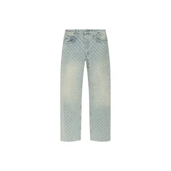 Misbhv Monogram Jacquard Wide Leg Jeans