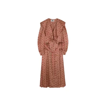 EENK Long-Sleeved Dresses Women's Red