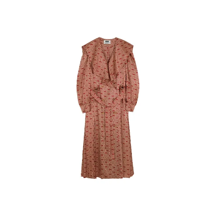 EENK Long-Sleeved Dresses Women's Red-0