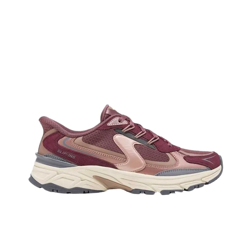 Skechers SPORT WOMENS Low Top Chunky Sneakers Women's Burgundy-1